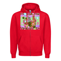 Red Easter eggs bunnys basket Zipper Hoodie - OliviaCreatesArt