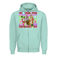 Seafoam Easter eggs bunnys basket Zipper Hoodie - OliviaCreatesArt