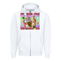 White Easter eggs bunnys basket Zipper Hoodie - OliviaCreatesArt