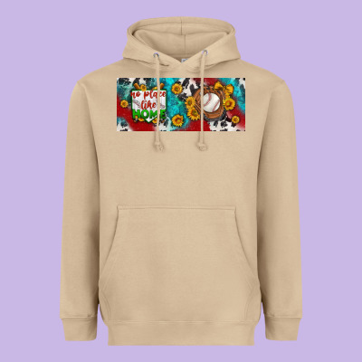 No Place Like Home Baseball Heavyweight Hoodie Designed By Bundleandbundleshop