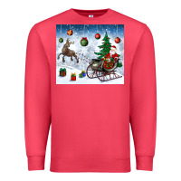 Cardinal christmas santa deer and presents Premium Sweatshirt - BundleAndBundleShop