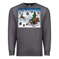 Charcoal Heather christmas santa deer and presents Premium Sweatshirt - BundleAndBundleShop