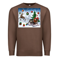Chestnut christmas santa deer and presents Premium Sweatshirt - BundleAndBundleShop