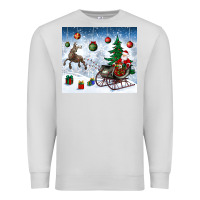 Dove Grey christmas santa deer and presents Premium Sweatshirt - BundleAndBundleShop