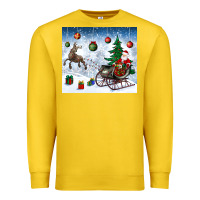 Lemon christmas santa deer and presents Premium Sweatshirt - BundleAndBundleShop