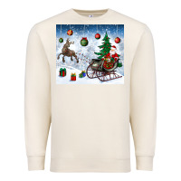 Sandshell christmas santa deer and presents Premium Sweatshirt - BundleAndBundleShop