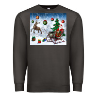 Smoke christmas santa deer and presents Premium Sweatshirt - BundleAndBundleShop