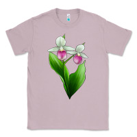 Lilac Pink And White Lady's Slipper Flower Classic Tee - LillyAllenDesigns