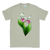 Matcha Pink And White Lady's Slipper Flower Classic Tee - LillyAllenDesigns