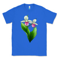 True Royal Pink And White Lady's Slipper Flower Classic Tee - LillyAllenDesigns