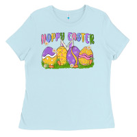 Baby Blue hoppy easter Ladies Tee - MaliasSmallBusiness