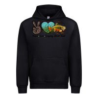 Black Peace Love Leaping Brook Trout Urban Hoodie - LillyAllenDesigns