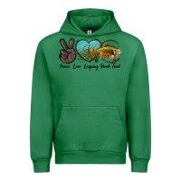 Emerald Peace Love Leaping Brook Trout Urban Hoodie - LillyAllenDesigns