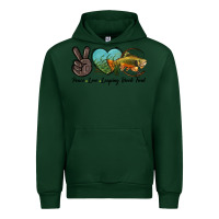 Forest Green Peace Love Leaping Brook Trout Urban Hoodie - LillyAllenDesigns