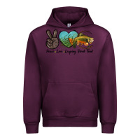 Mauve Wine Peace Love Leaping Brook Trout Urban Hoodie - LillyAllenDesigns