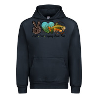 Navy Peace Love Leaping Brook Trout Urban Hoodie - LillyAllenDesigns