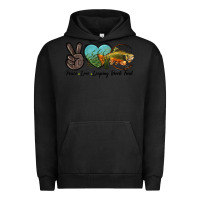 Pigment Black Peace Love Leaping Brook Trout Urban Hoodie - LillyAllenDesigns