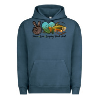 Pigment Midnight Navy Peace Love Leaping Brook Trout Urban Hoodie - LillyAllenDesigns