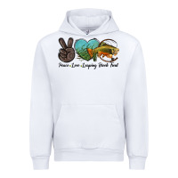 White Peace Love Leaping Brook Trout Urban Hoodie - LillyAllenDesigns