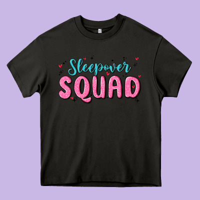 Sleepover Squad Heavy Core Tee Designed By Maliassmallbusiness