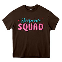 Chocolate Brown sleepover squad Heavy Core Tee - MaliasSmallBusiness