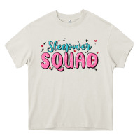 Cream sleepover squad Heavy Core Tee - MaliasSmallBusiness