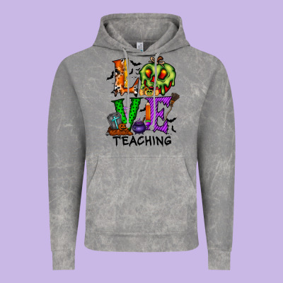 Love Taching Halloween Vintage Hoodie Designed By Racoondesign
