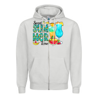 Dove Grey sweet summer time pineapple Zipper Hoodie - CowCowDesign