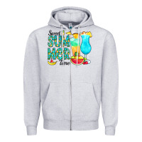 Heather Grey sweet summer time pineapple Zipper Hoodie - CowCowDesign