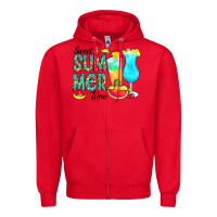 Red sweet summer time pineapple Zipper Hoodie - CowCowDesign