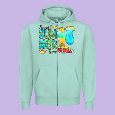 Sweet Summer Time Pineapple Zipper Hoodie Designed By Cowcowdesign