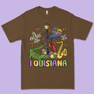 Louisiana Mardi Gras Premium Tee Designed By Maliassmallbusiness