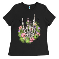 Skeleton Flowers Ladies Tee | Teevron