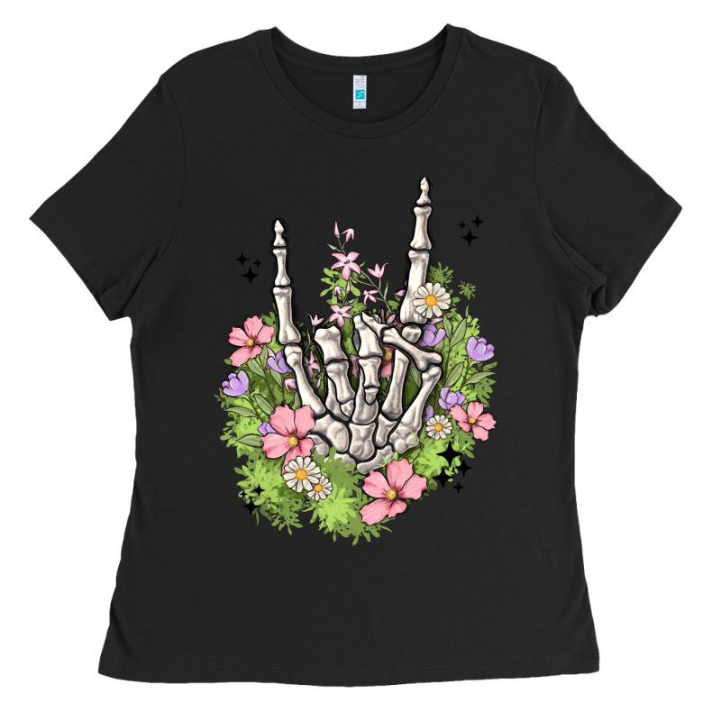 Skeleton Flowers Ladies Tee by MaliasSmallBusiness | Teevron