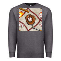 Charcoal Heather baseball glove and bat seamless pattern Premium Sweatshirt - BundleAndBundleShop