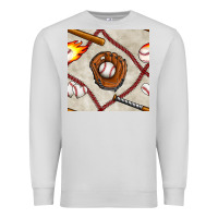 Dove Grey baseball glove and bat seamless pattern Premium Sweatshirt - BundleAndBundleShop