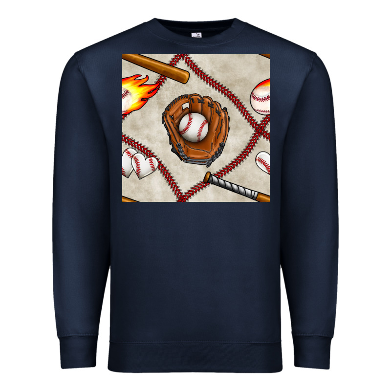 Baseball Glove And Bat Seamless Pattern Premium Sweatshirt by BundleAndBundleShop | Teevron