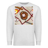 Oatmeal Heather baseball glove and bat seamless pattern Premium Sweatshirt - BundleAndBundleShop