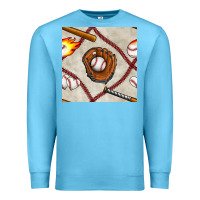 Ocean Blue baseball glove and bat seamless pattern Premium Sweatshirt - BundleAndBundleShop