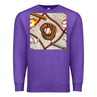 Purple baseball glove and bat seamless pattern Premium Sweatshirt - BundleAndBundleShop