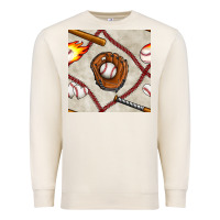 Sandshell baseball glove and bat seamless pattern Premium Sweatshirt - BundleAndBundleShop