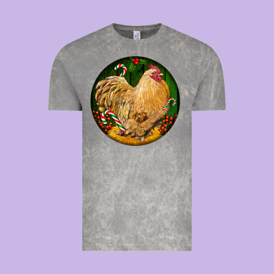 Cochin Rooster Christmas Vintage Tee Designed By Lillyallendesigns