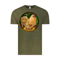Vintage Olive cochin rooster christmas Vintage Tee - LillyAllenDesigns