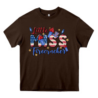 Chocolate Brown little miss firecracker Heavy Core Tee - MaliasSmallBusiness