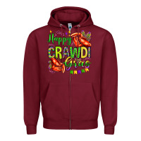 Burgundy happy crawdi gras olivia Zipper Hoodie - OliviaCreatesArt