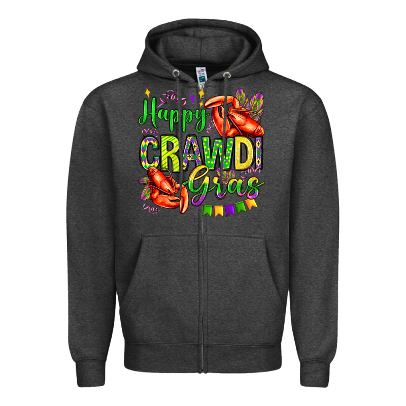 Happy Crawdi Gras Olivia Zipper Hoodie by OliviaCreatesArt | Teevron