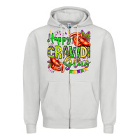 Dove Grey happy crawdi gras olivia Zipper Hoodie - OliviaCreatesArt