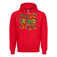 Red happy crawdi gras olivia Zipper Hoodie - OliviaCreatesArt