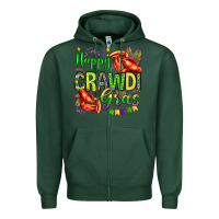 Sports Green happy crawdi gras olivia Zipper Hoodie - OliviaCreatesArt