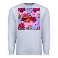 Heather Grey valentines day truck and cupid in the sky seamless pattern Premium Sweatshirt - BundleAndBundleShop